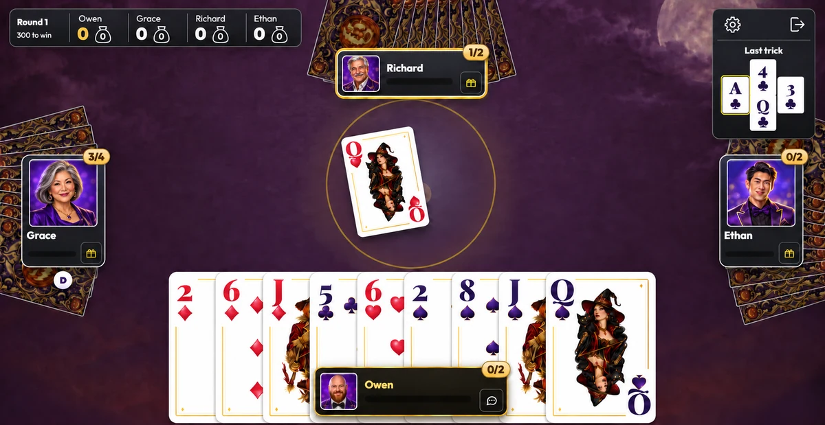 Spades Ultimate game preview with Owen, Grace, Richard and Ethan