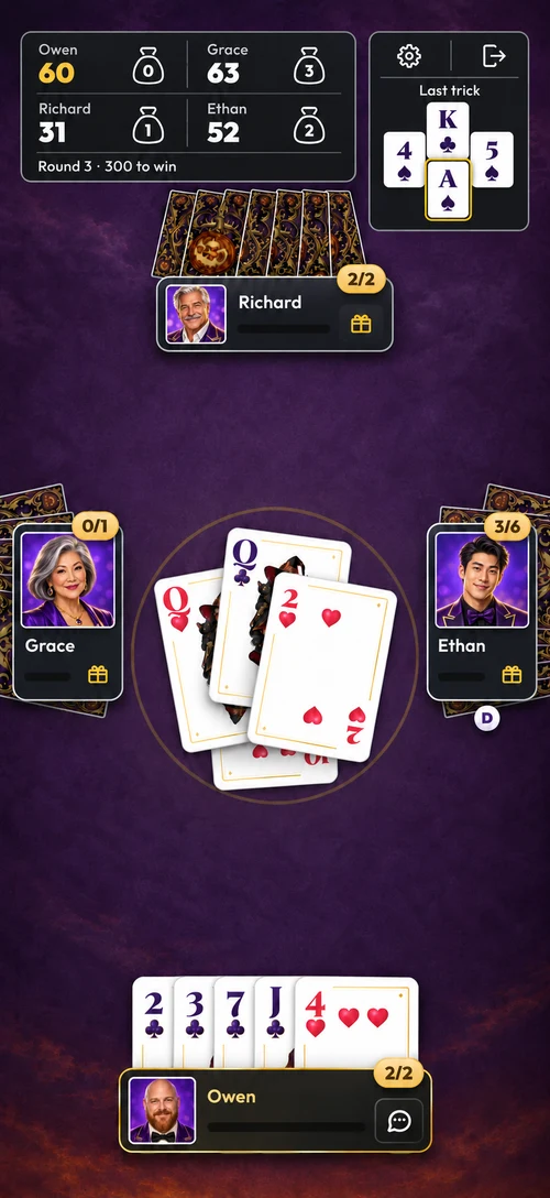 Spades Ultimate preview in a portrait phone layout